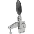Kipp Vertical Toggle Clamps w. Safety Lock, straight foot, adj. spindle, SS K0663.108100